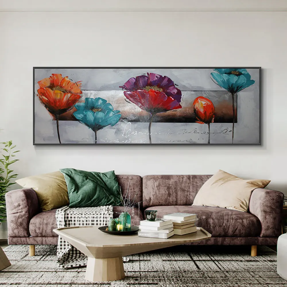 

Абстрактная Красочная картина маслом на холсте с цветами, 100%, современная картина ручной работы, большие размеры, настенные картины для декора гостиной