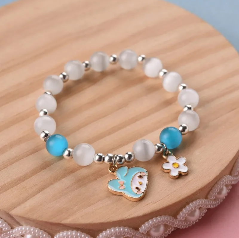 

Милый браслет Sanrioed My Melody Cinnamoroll, помпон, пуриновый браслет, школьница, подруга, подарок, Хрустальный Браслет, игрушки для девочек