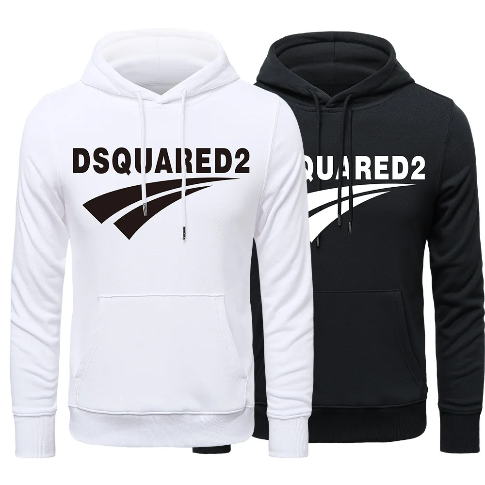 

Мужская Новинка Dsquared2 брендовая толстовка с капюшоном для мужчин и женщин парные повседневные свободные толстовки с надписью свитшоты Разм...