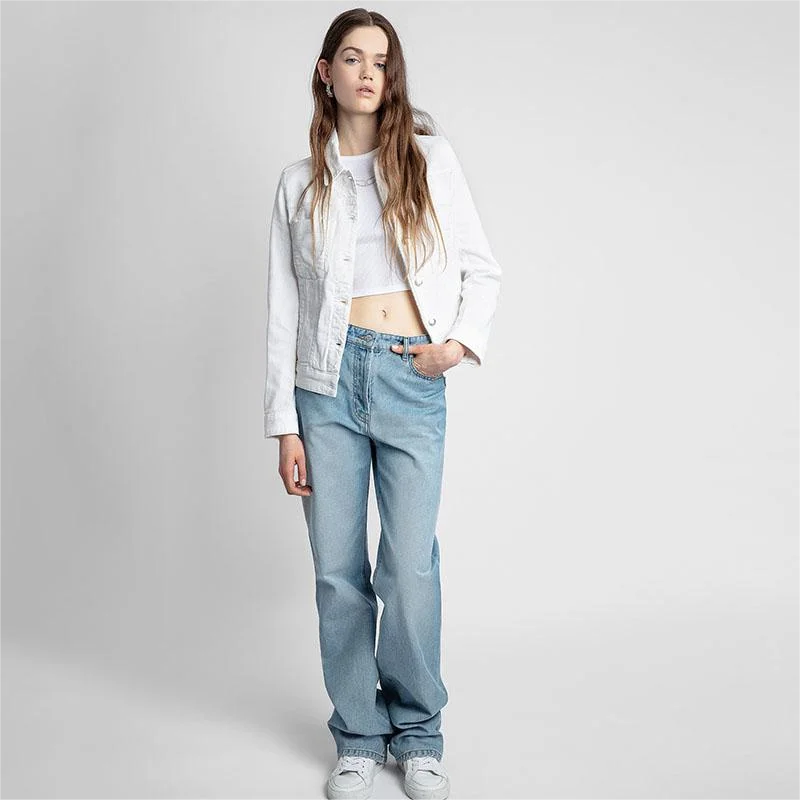 Zadig осенние куртки женские повседневные белые уличные джинсовые зимние