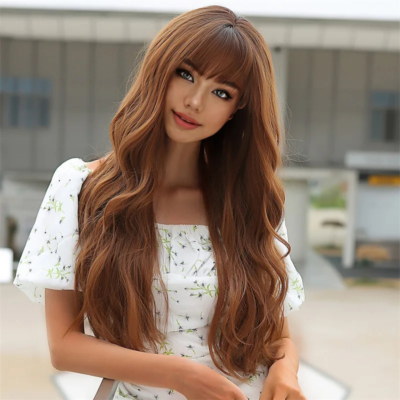 Новый Длинный Волнистый Синтетический Парик Для Женщин Воздушный Bangcatori Spiel