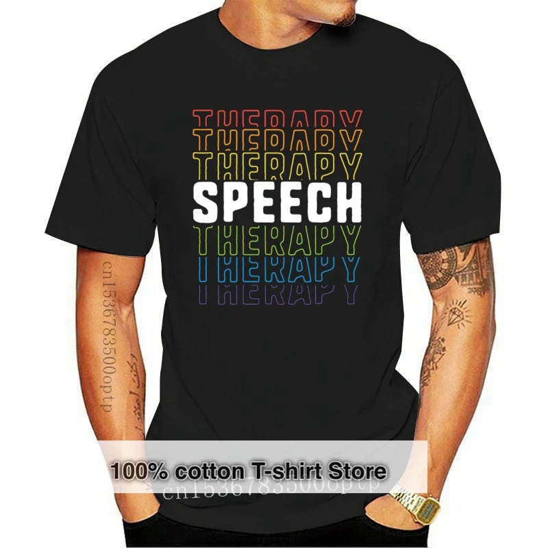 

Fashion Breathable Speech Therapy School Therapist Slp Language Tshirt Male Letter White Men's T Shirt Anti-Wrinkle Harajuku