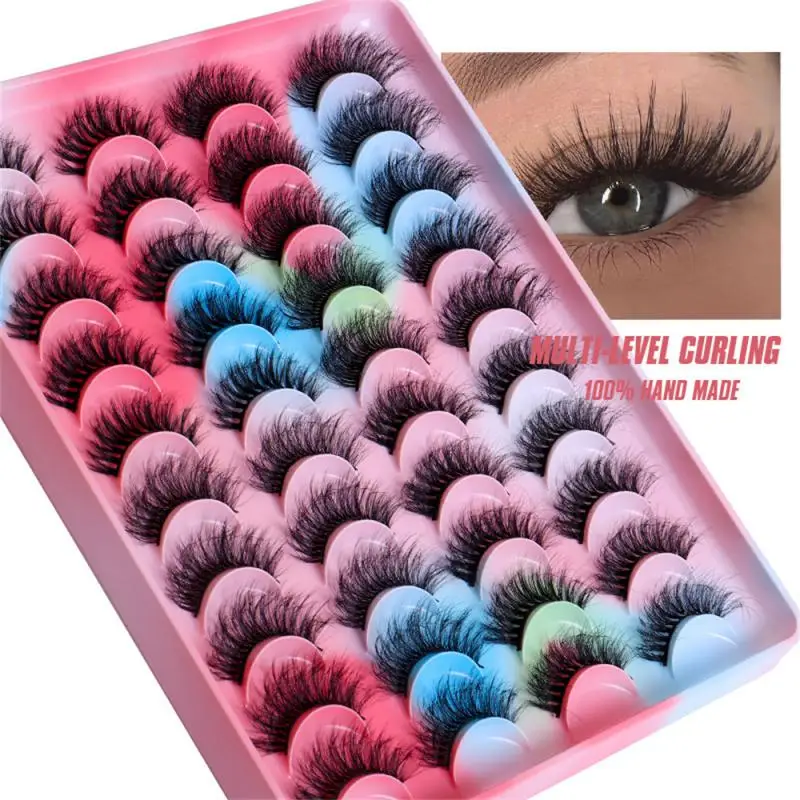 20 Pairs 6D Mink Hair Lashes Natural False Eyelashes Dramatic Volume Lashes Eyelash Extension Beauty Makeup Fake Eyelashes