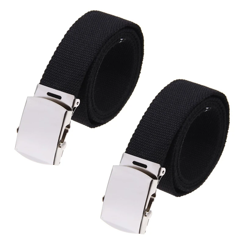 

2X Cloth Belt Waistband Band Belt Black Men 38Mm