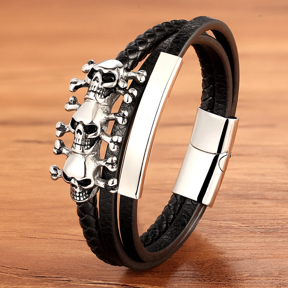 XQNI Многослойный кожаный браслет для мужчин новые модные аксессуары простой