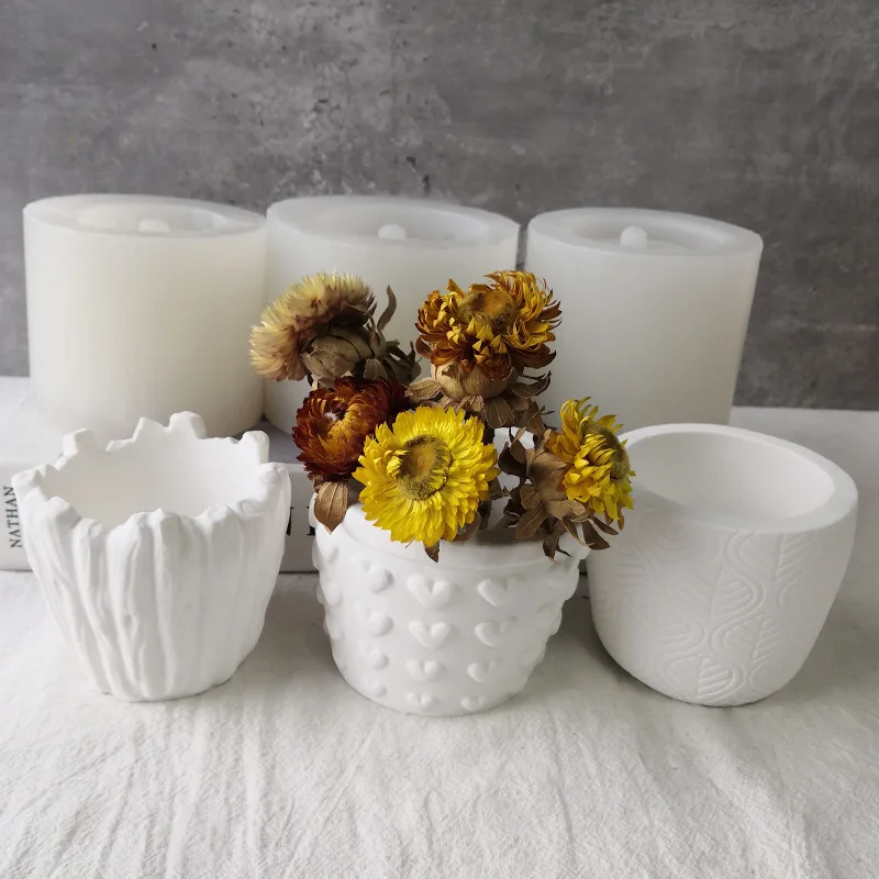 

Flower Pot Silicone Mold DIY Cement Flower Pot Mold Epoxy Plaster Candle Mold
