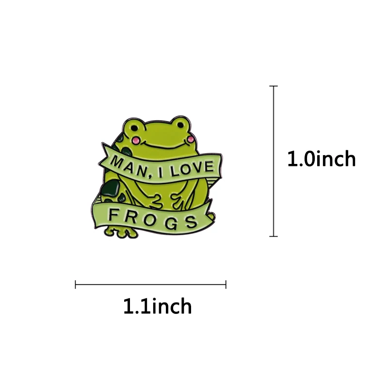 Эмалированная булавка Я люблю лягушек |