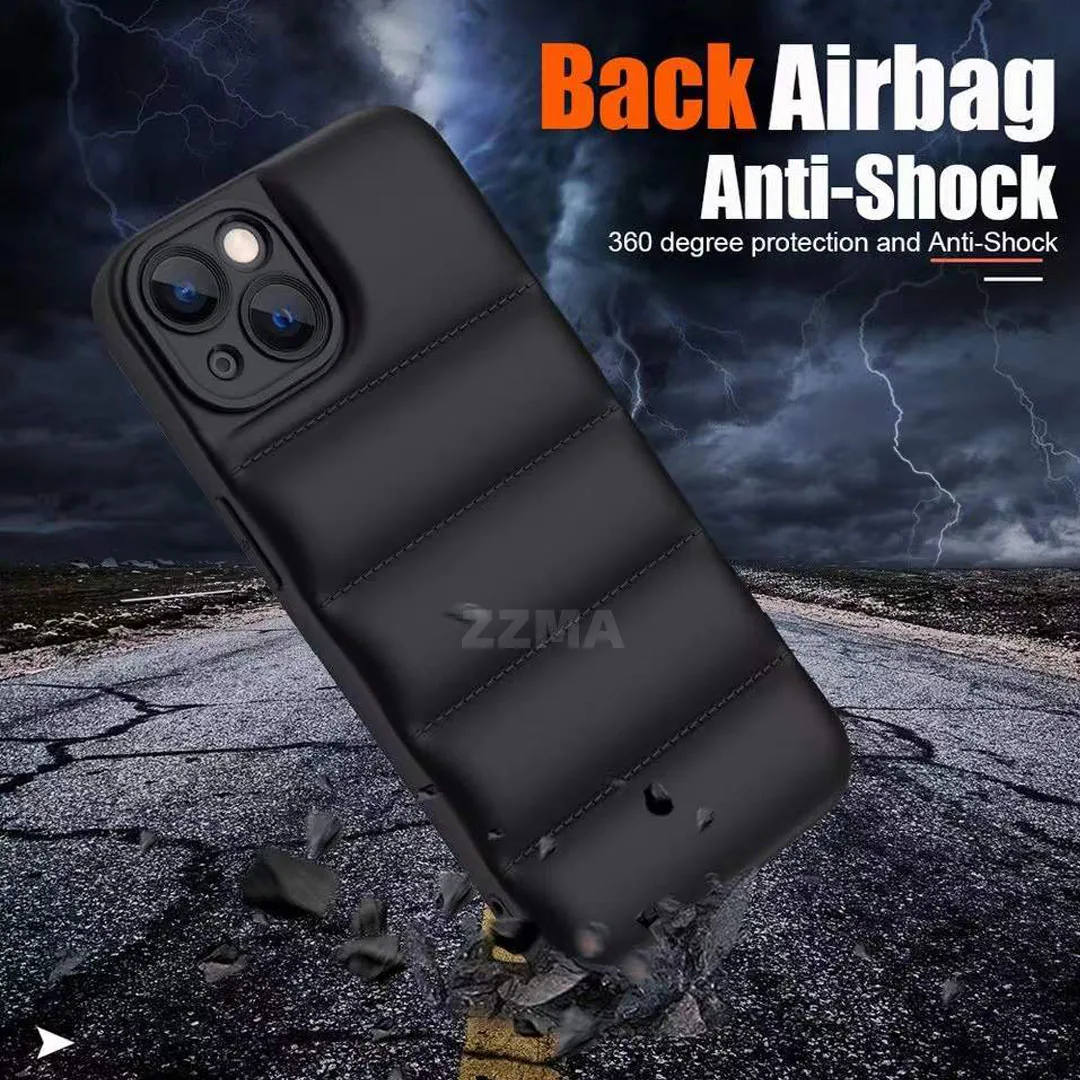 zzma fashion brand down jacket phone case for iphone 13 12 11 pro max x xs xr 7 8 plus se 2020 puffer case soft silicone cover free global shipping