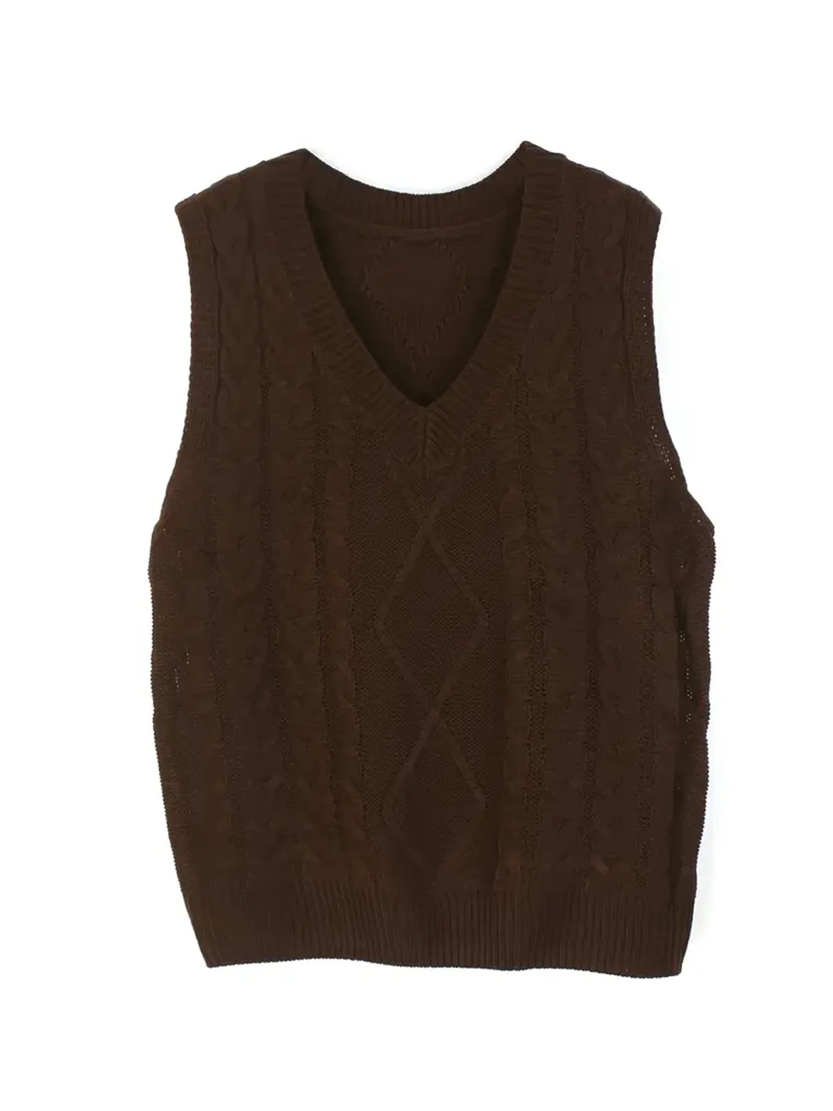 Зимне-осенняя одежда свитер жилет женский с v-образным вырезом текстурированный