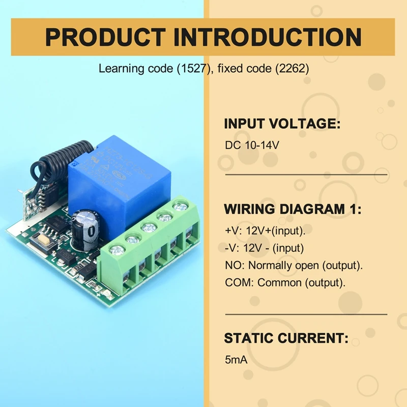 Универсальный беспроводной пульт дистанционного управления постоянного тока 12