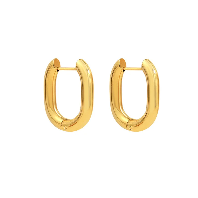 Женские серьги-кольца из нержавеющей стали толщиной 4 мм в стиле хип-хоп