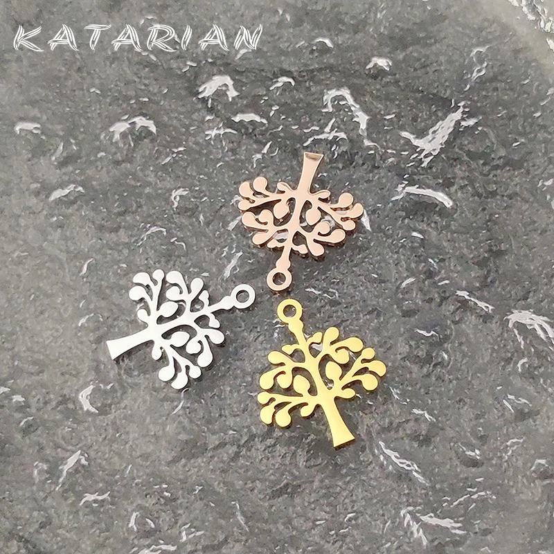 

2pcs/lot Mini Tree Charms Stainless Steel Pendant DIY Making Earrings Necklace Pendant Keychain Jewelry Accessories Componenet