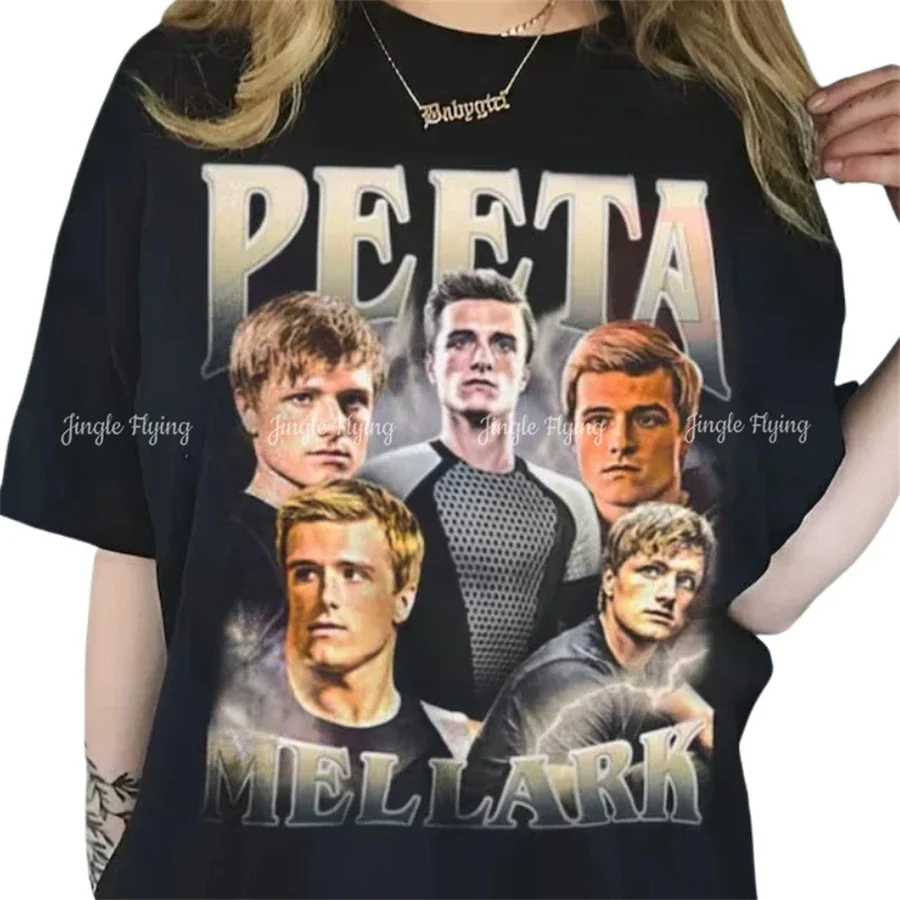 Рубашка Peeta Mellark винтажная футболка с рисунком 90-х годов унисекс из фильма Джоша