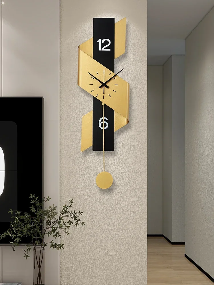 

Living Room Wall Clock Modern Minimalist and Magnificent Home Fashion Quartz Clock Punch-Free