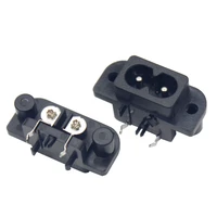 iec 60320 c8 2 pin pcb mount 2 5a 5a 250v male plug inlet ac power socket
