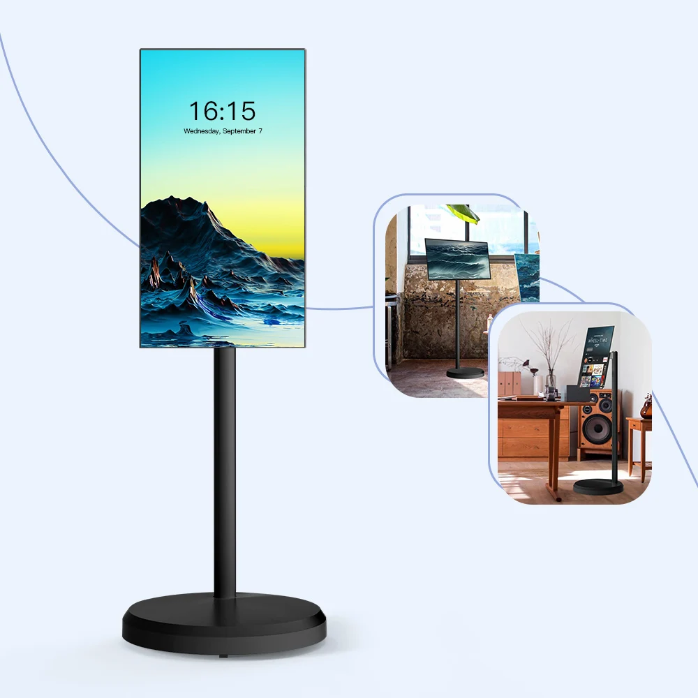 Черный 4 ГБ + 64 ЖК-дисплей 21 5-дюймовый телевизор FHD 2K IPS с сенсорным экраном Smart Android