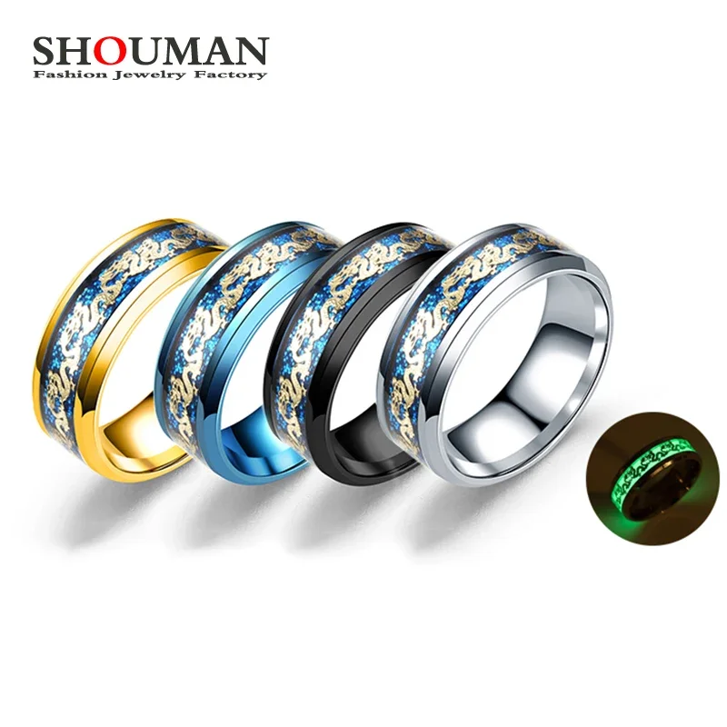 Панк крутой золотой дракон кольца из нержавеющей стали для мужчин женщин