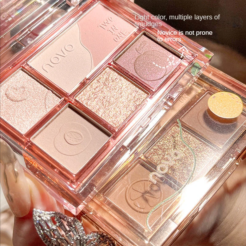 

NOVO 6 Colors Shimmer Nude Glitter Cosmetics Contour Highlighter Blush Shading Eye Shadow Palette Earth Color Eyeshadow Makeup