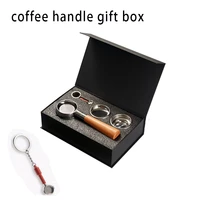 coffee machine handle stainless steel pressure filter powder cup barista tools solid wood bottomless handle coffee portafilter