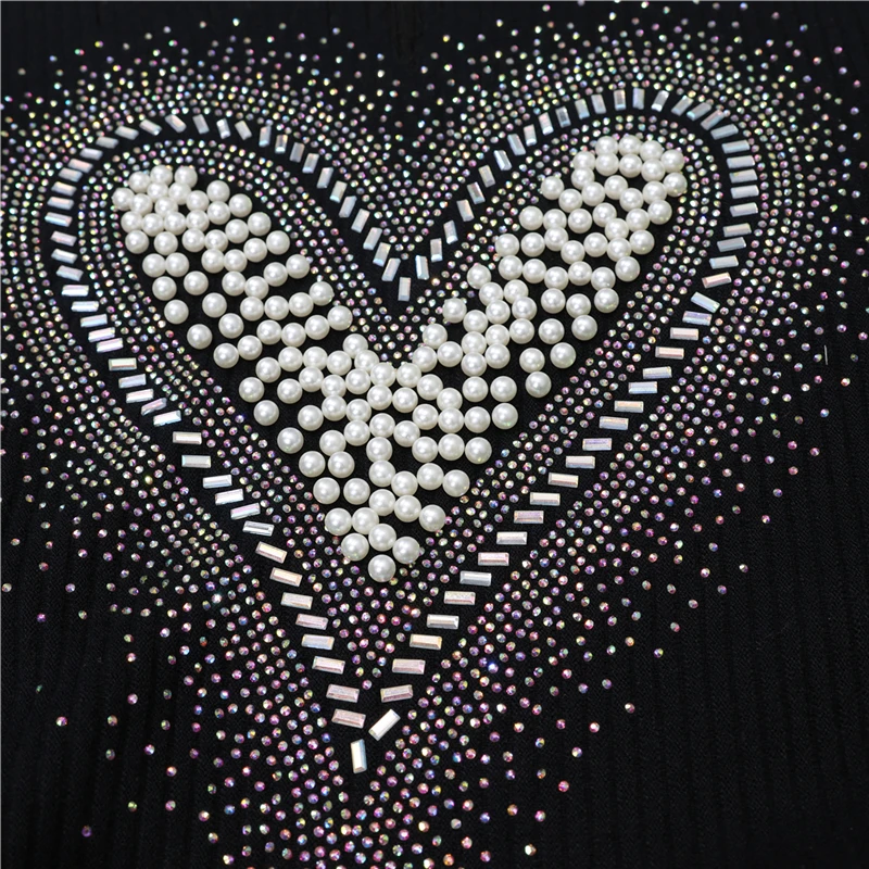 Женский трикотажный пуловер с ложным воротником длинным рукавом