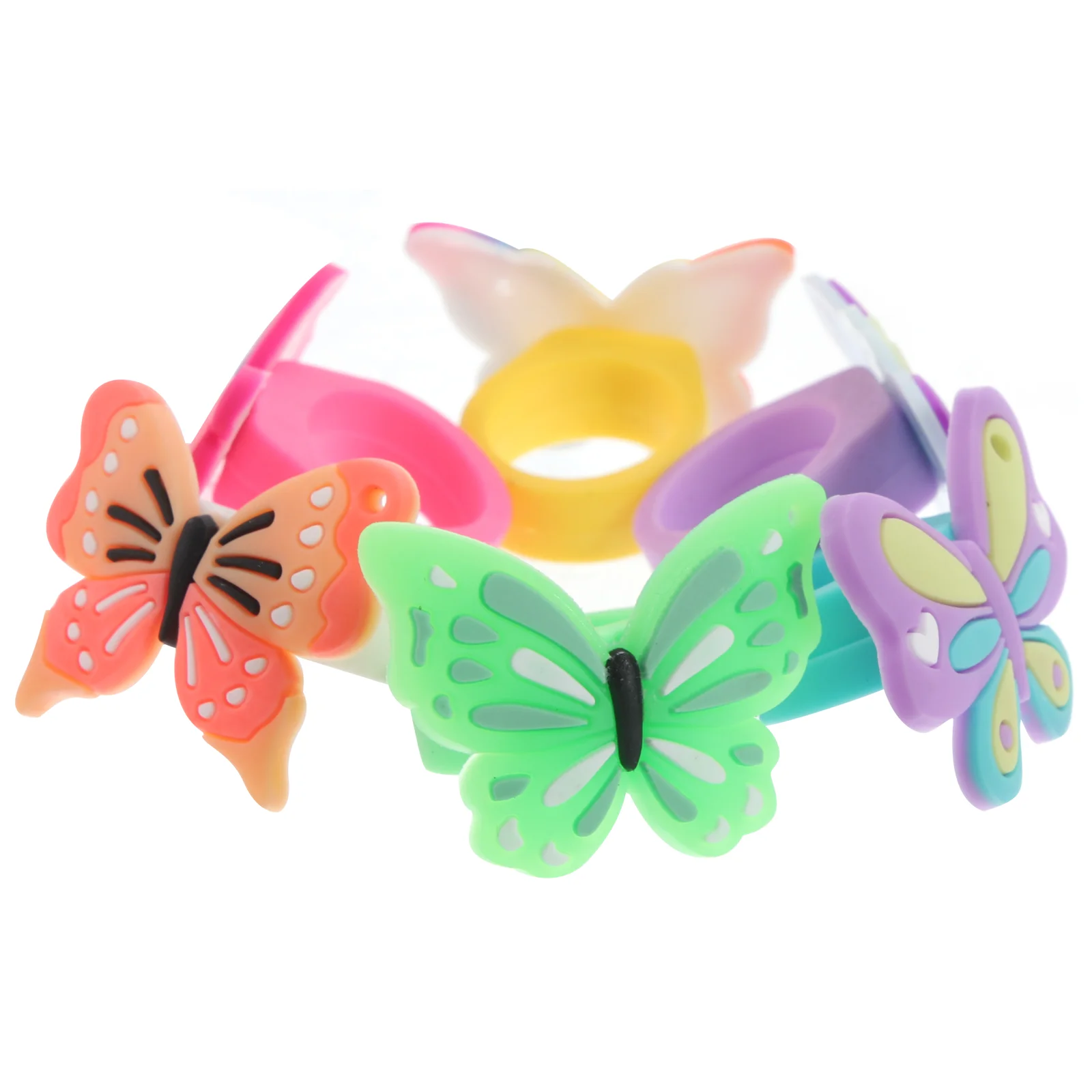 

12 Pcs Butterfly Ring Adorable Finger Rings Toddler Jewelry Girls Animal Toys Kids Little Plastic Small