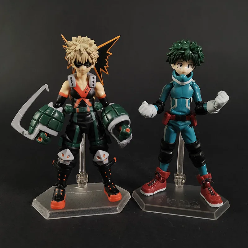 

14CM My Hero Academia Figma 443 Katsuki Bakugo 323 Midoriya Izuku Figurine Collection Action Figure Model Toy Gift
