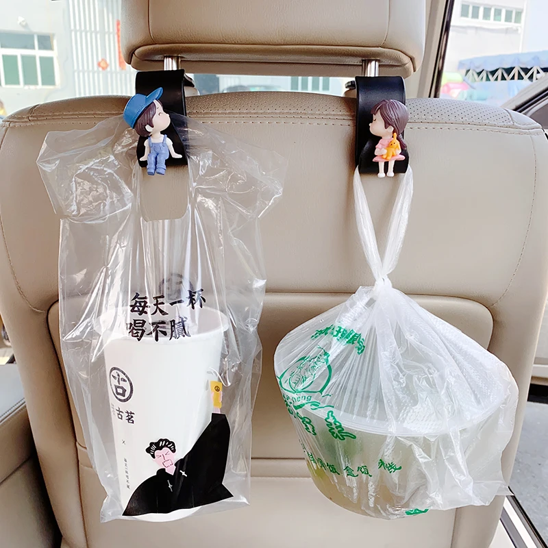 

couple doll decoration Car Seat Hook Back Hook Car Accessories Interior Portable Hanger Holder Storage for Car Bag Purse Cloth