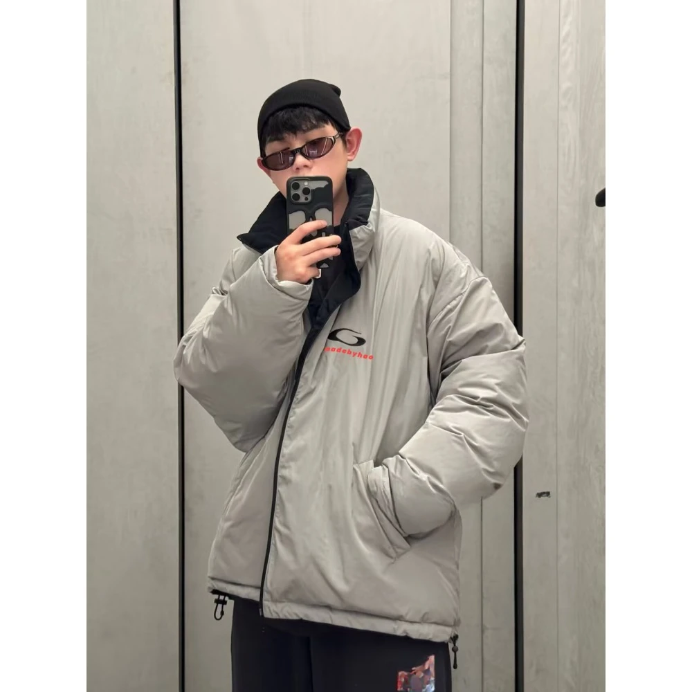 NIGO Мужская двусторонняя хлопковая куртка High Street черная серебристая