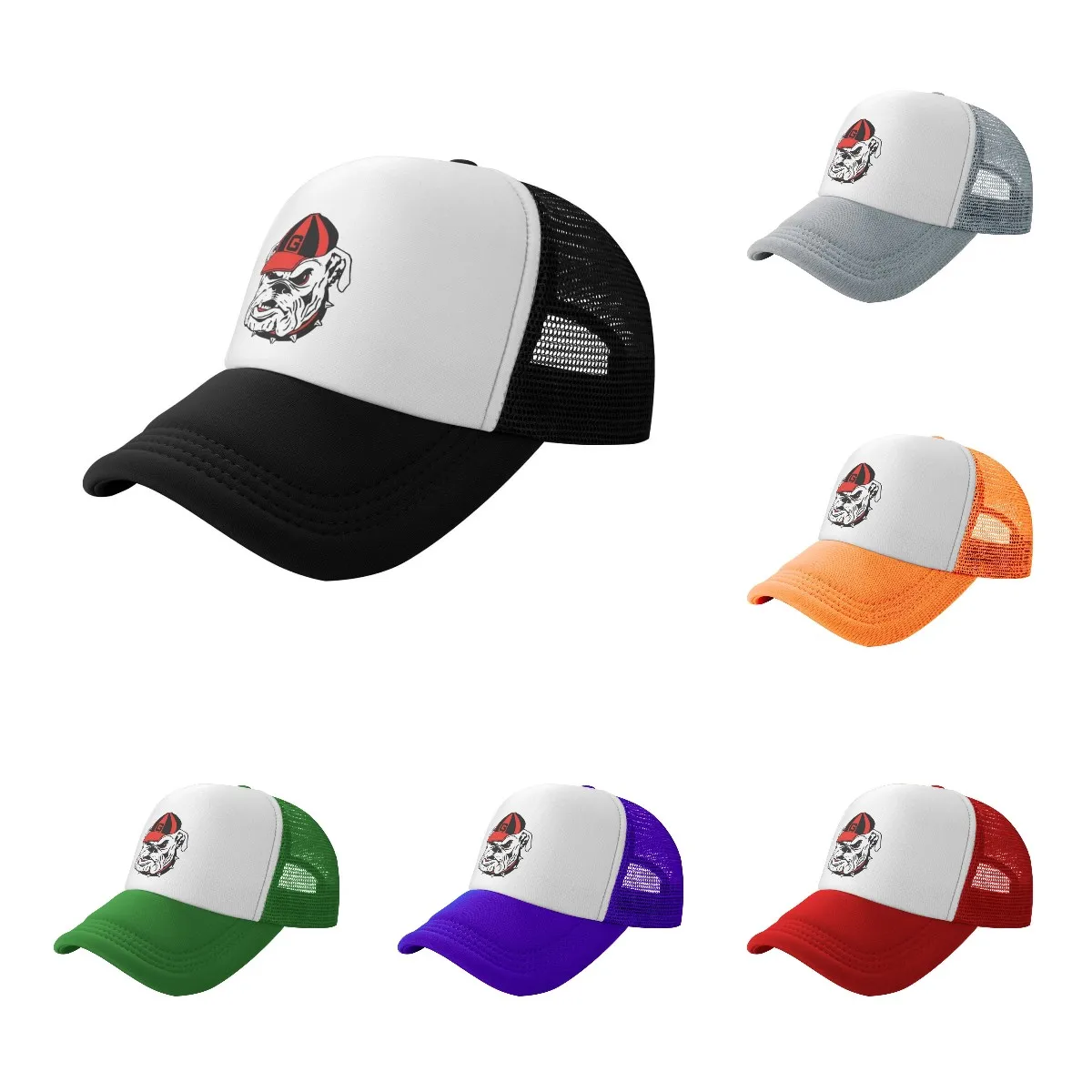 

Georgia Bulldogs Logo Unisex Hiphop Grid Baseball Caps Trucker Hat Adjustable Fitted Vintage Visor Four Seasons