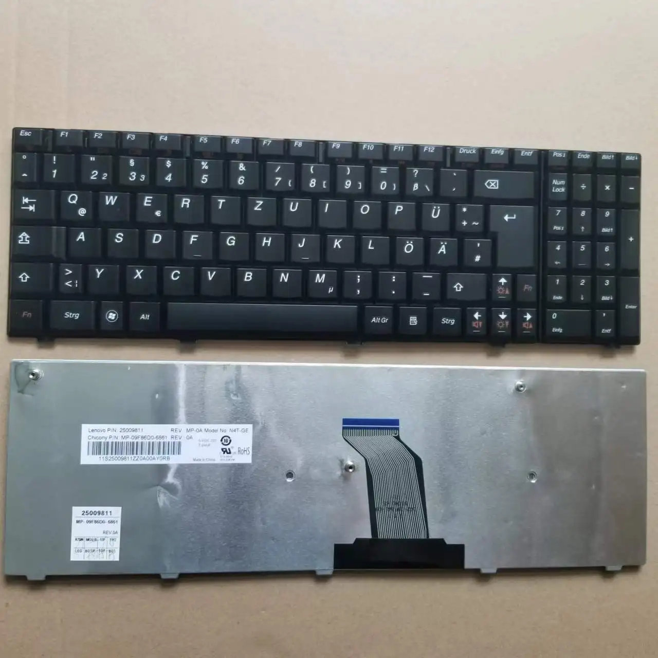 

New For Lenovo IdeaPad G560 G565 Series German GR Laptop Keyboard Black 25009811 MP-09F86D0-6861 N4T-GE