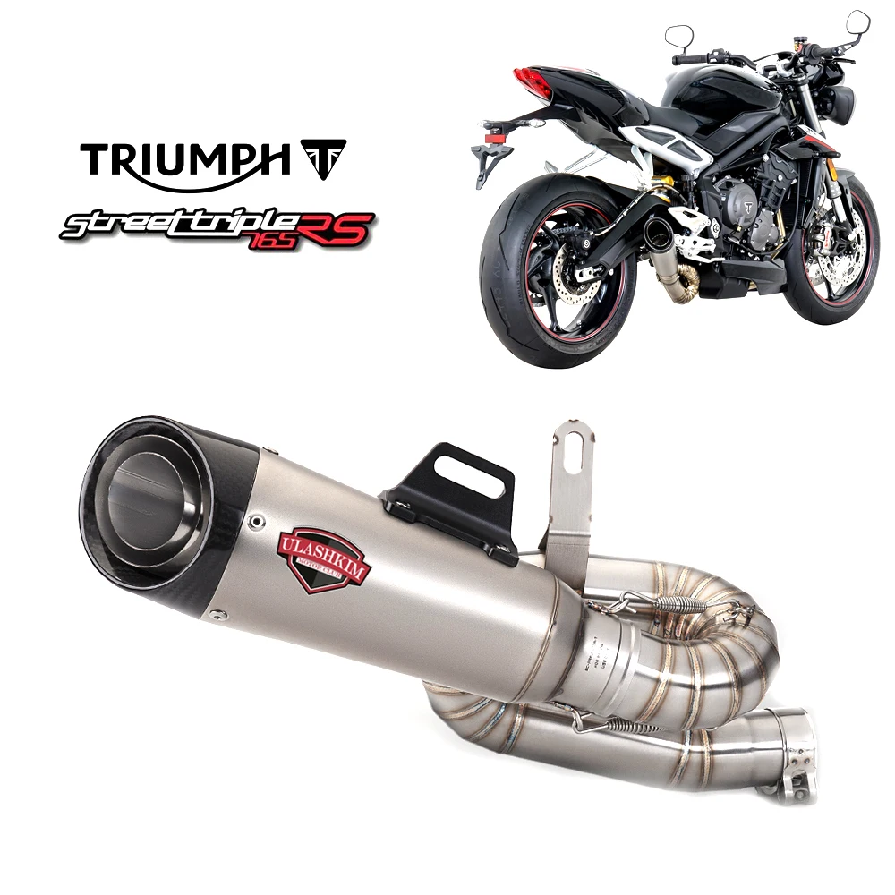 

Выхлопная труба для мотоцикла Exhuatst для TRIUMPH 765, глушитель из титанового сплава, выхлопная труба из нержавеющей стали, вращающаяся средняя секция