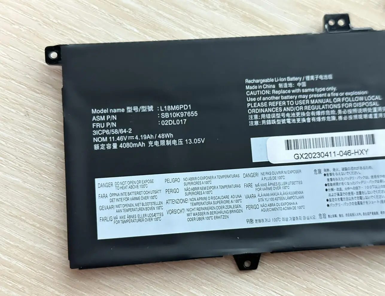 L18M6PD1 Аккумулятор для ноутбука Lenovo ThinkPad X390 X395 X13 1-го поколения L18C6PD1 L18L6PD1 02DL017 SB10K97655