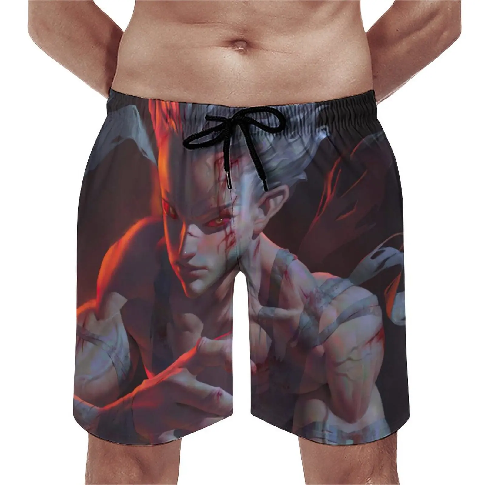 

Board Shorts Garou Classic Swim Trunks One Punch Man Male Quick Dry Running Hot Large Size Beach Shorts