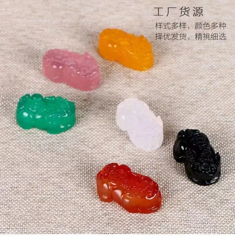 

25*15*9mm Colorful Jade Pixiu Bead For Jewelry Making Diy Necklace Bracelet Charms Lucky Pi Xiu Jades Beads Jewellery Accessorie