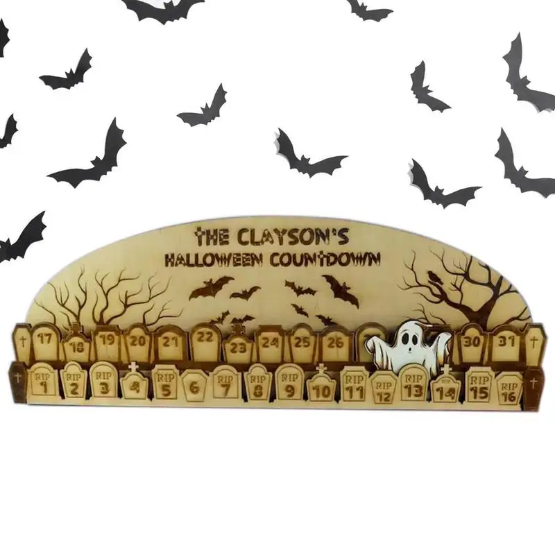 

Хэллоуин обратный отсчет блоков деревянный обратный отсчет до рождественских украшений настольное украшение с призраком дизайн 2023 календарь ужасов