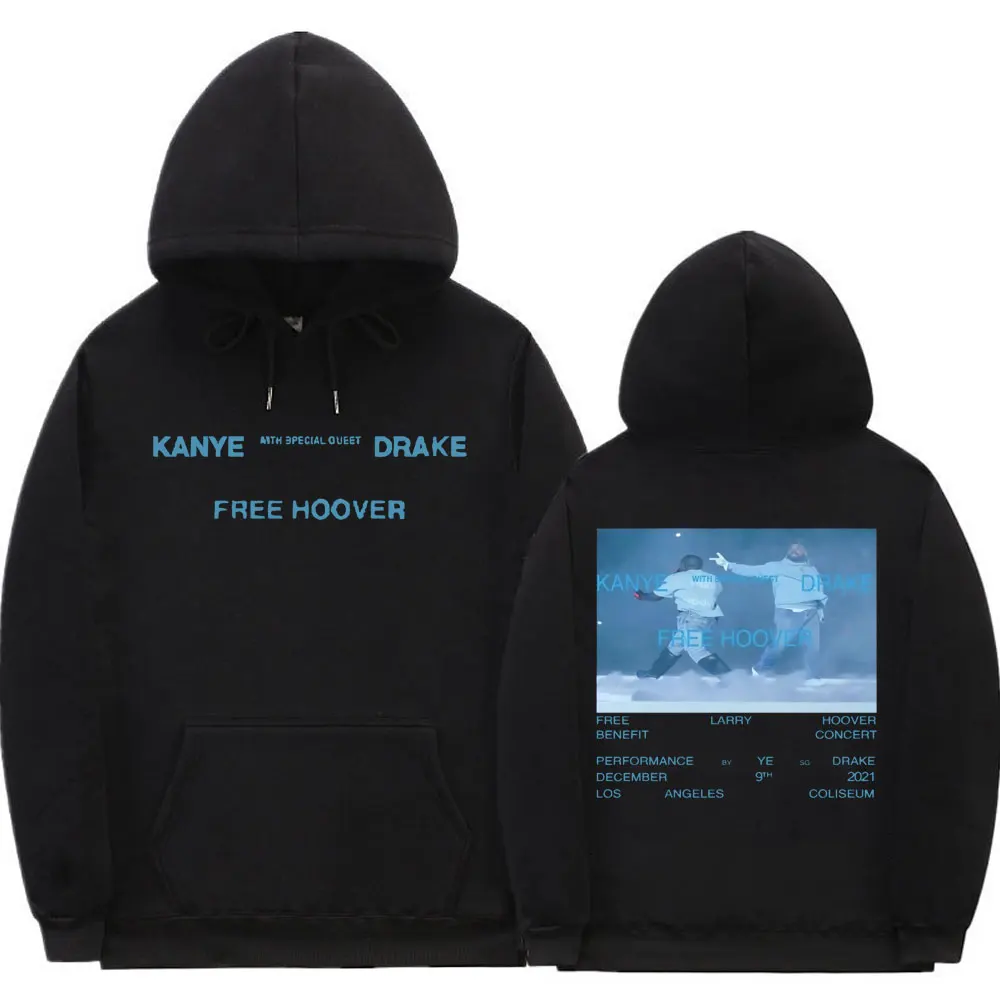 

Kanye West Drake Hip Hop Music Black Hoodie Streetwear Men's Loose Hoodies Tops Men Women Fashion Casual Oversized Sweatshirt