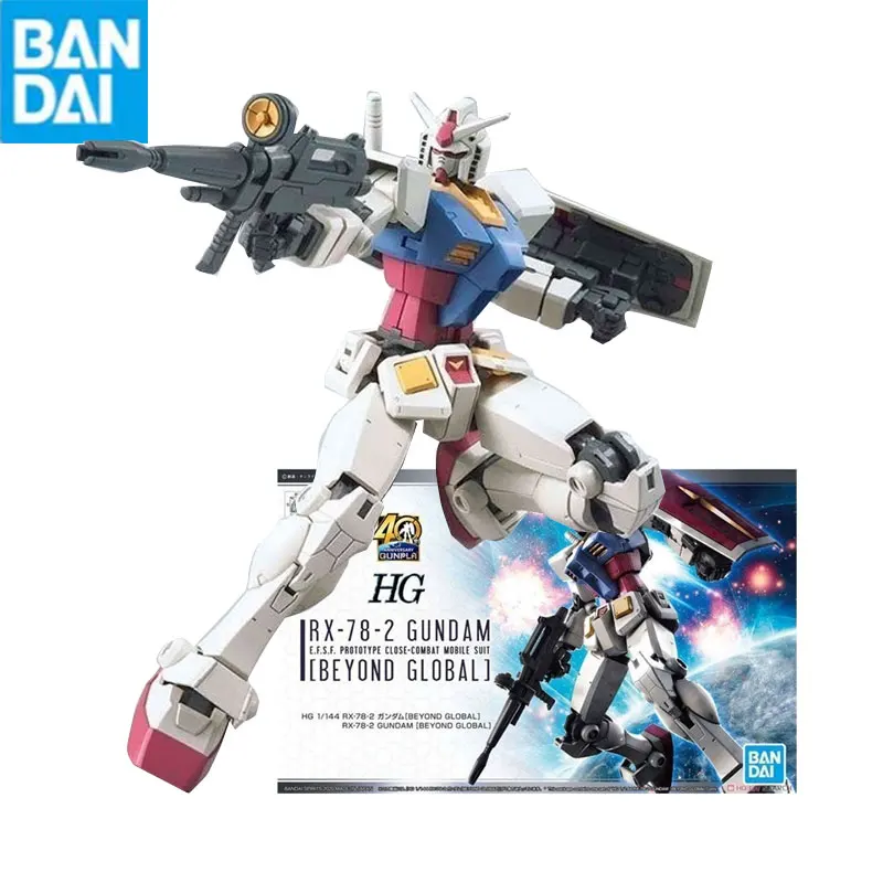 

Bandai Gunpla Hg 1/144 Rx-78-2 Gundam Beyond Global Assembly Model Collectible Anime Robot Kits Toys Figures Models Kids Gift