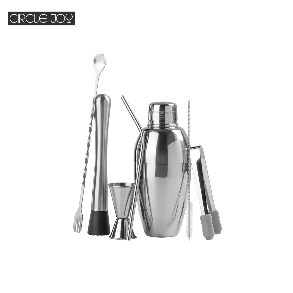 Circle Joy 550ML Stainless Steel Sherk Cup Set 7 in 1 Sherk Cup Blender Set 304 Edible Grade Measuring Cup Crushed Popsicle Clip