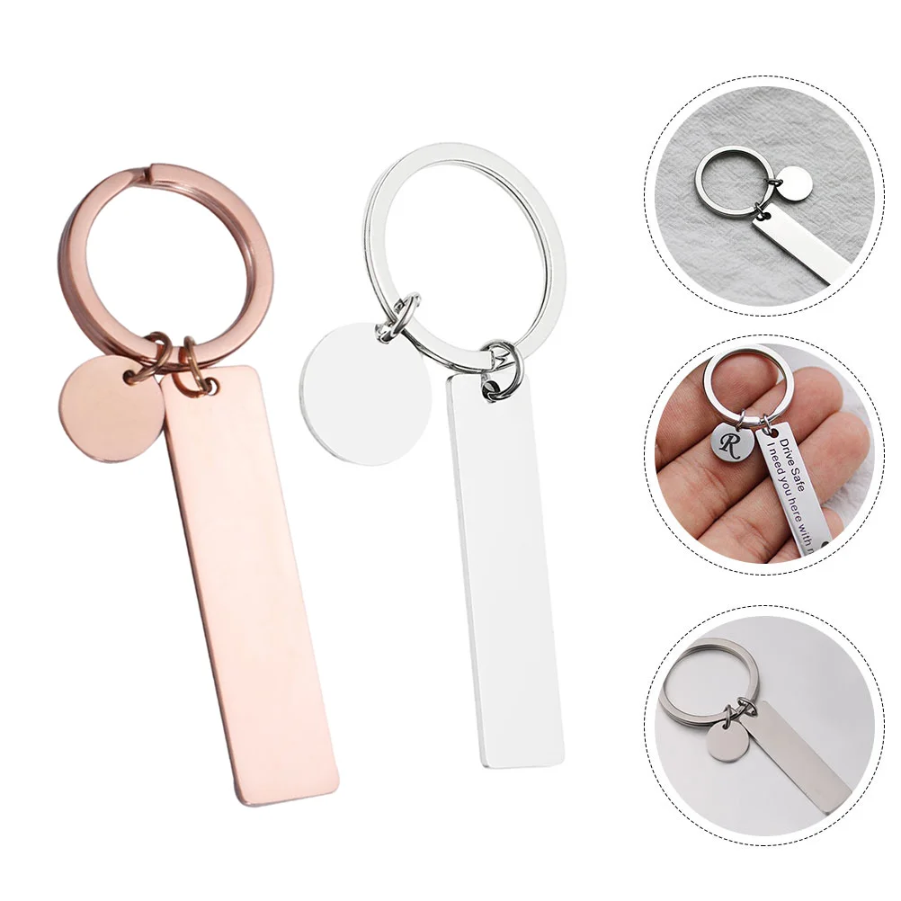 

Key Chain Blank Metal Keychain Pendants Rectangle DIY Tags Stamping Stainless Steel Keychains Keyrings