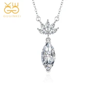 guginkei 4 colors luxury simple horse eye design zircon pendant necklaces womens jewellery silver 925 jewelry necklace gift