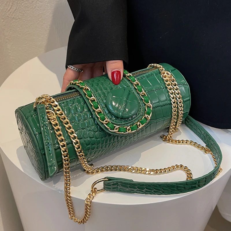 

Tote Barrel Shaped Bag 2022 Fashion New High-quality PU Leather Women's Designer Handbag Shoulder Messenger Bag