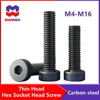 hex hexagon socket thin low short profile head allen cap screw bolt fastener m4 m5 m6 m8 m10 m12 m16 carbon steel
