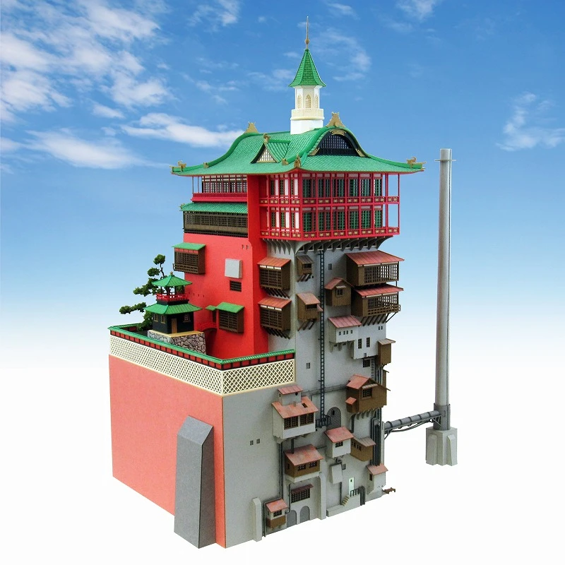 Spirited Away Aburaya Bathhouse Yubaba 3D Paper Model Assembly Papercraft Puzzle Educational Kids Toy Anime Totoro Birthday Gift |