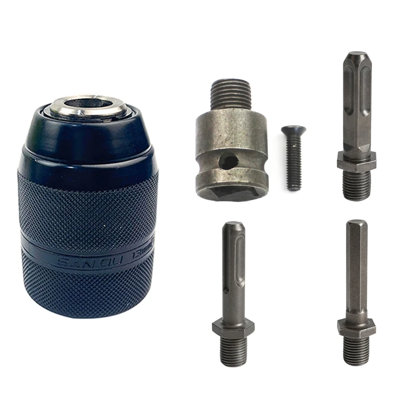 

Metal Hand Drill 13mm Hand-tight Self-locking Chuck Impact Electric Hammer Wrench Turn Round Hexagonal Handle Accessory M4YD