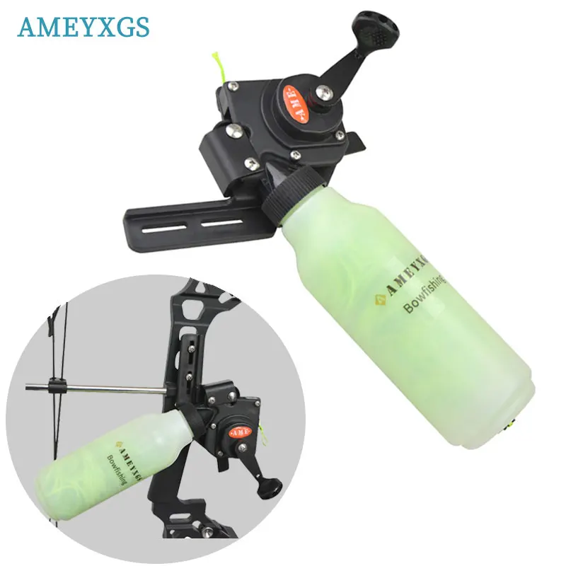 Archery Compound Bow Fishing Reel Rope Pot ABS Aluminum Allo