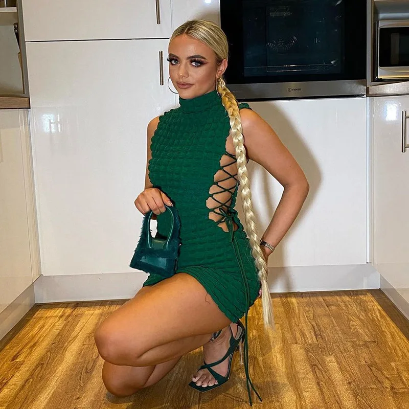 

Green Vest Strap Sheath Dress