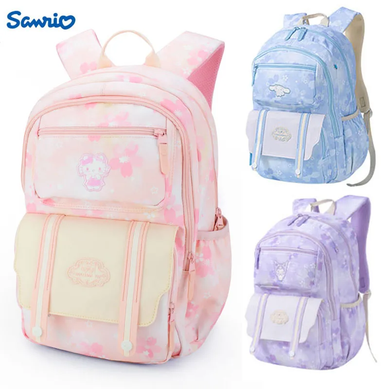 

Рюкзак Hellokitty Kawaii Sanrios Kuromi Melody, детский школьный рюкзак, уменьшение нагрузки, легкий рюкзак для защиты позвоночника