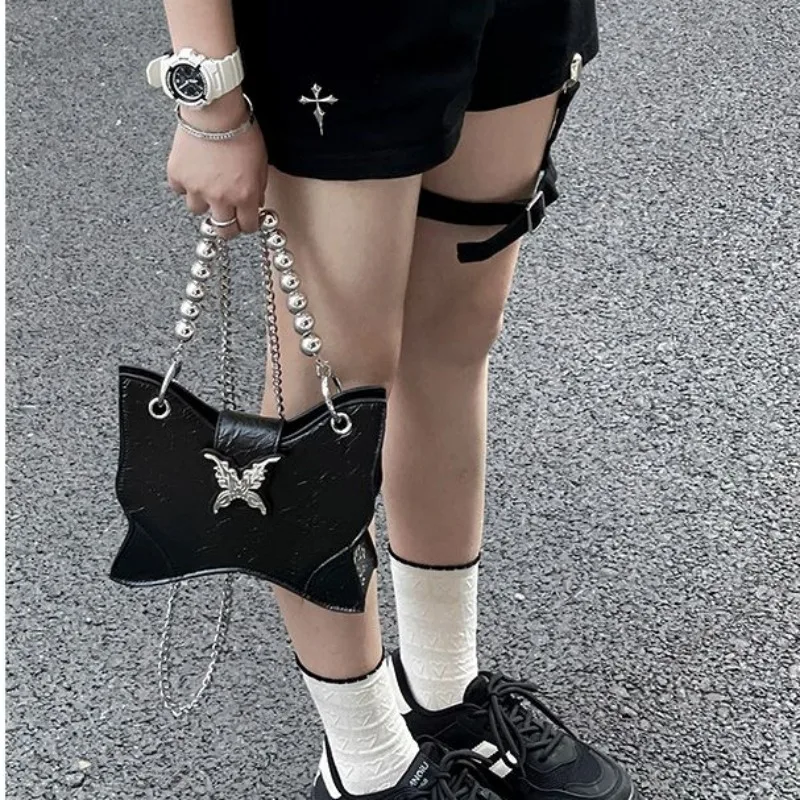 

New Fashion Chains Y2K Bag Cool Trendy Butterfly Crossbody Bags for Women Chic Designed PU Shoulder Bag Bolsas Mujer