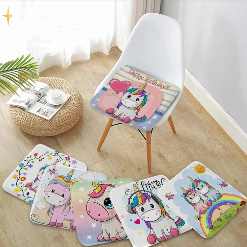 

Cute Cartoon Unicorn Creative Sofa Mat Dining Room Table Chair Cushions Unisex Fashion Anti-slip Cushions Home Decor