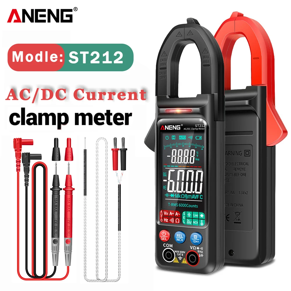 ANENG ST212 тестер мультиметр цифровой 400А с большим цветным экраном